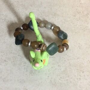 Earth tone stone beaded stretch bracelet